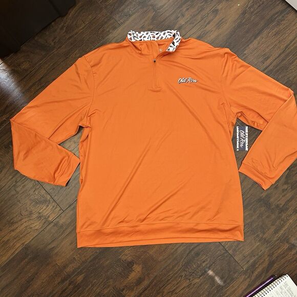 Old Row Pullover Tailgate Quarter Zip Burnt Orange Lightweight 2XL NWT - Picture 1 of 10